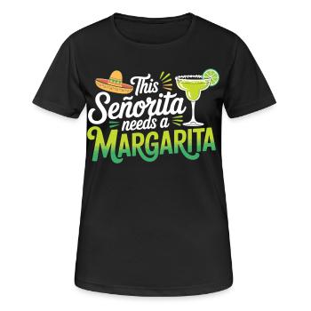 Chemise margarita – Cette señorita a besoin d’une margarita - T-shirt respirant Femme - noir - Devant - AI Model Female 172 light (172cm)