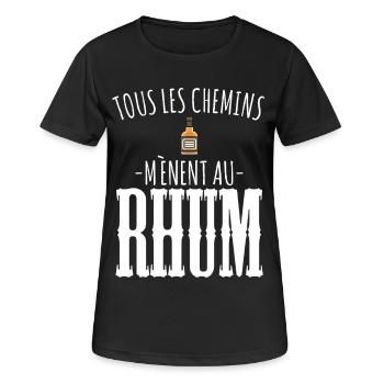 Alcohol Humor Aperitif Rum Alcoholic Alcoholic Aperitif - Women's Breathable T-Shirt - black - Front - AI Model Female 172 light (172cm)