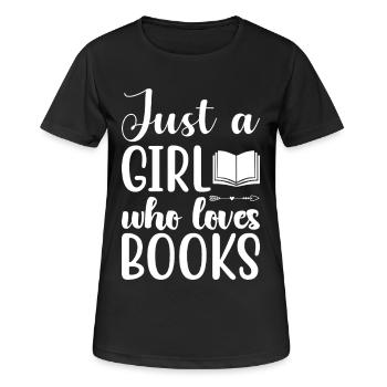 Just a girl who loves books - Women's Breathable T-Shirt - black - Front - AI Model Female 172 light (172cm)