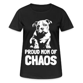 Proud Mom of Chaos Puppy Motif - Women's Breathable T-Shirt - black - Front - AI Model Female 172 light (172cm)