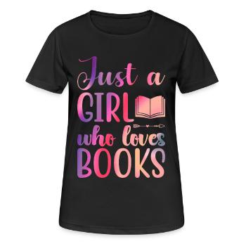 Just a girl who loves books - Women's Breathable T-Shirt - black - Front - AI Model Female 172 light (172cm)