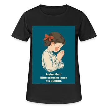 Petit enfant priant un désir de cerveau - T-shirt respirant Femme - noir - Devant - AI Model Female 172 light (172cm)