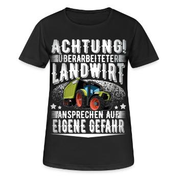 Landwirt - Frauen T-Shirt atmungsaktiv - Schwarz - Vorne - AI Model Female 172 light (172cm)