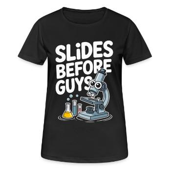Lab Technician Slides Before Guys Laboratory Work - Frauen T-Shirt atmungsaktiv - Schwarz - Vorne - AI Model Female 172 light (172cm)