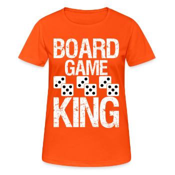 Board Game King - Women's Breathable T-Shirt - neon orange - Front - AI Model Female 172 dark (172cm)