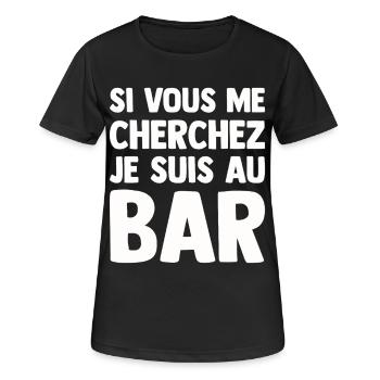 Humorbar Bistrot Aperitif Beauf Alkoholiker Lustig - Frauen T-Shirt atmungsaktiv - Schwarz - Vorne - AI Model Female 172 light (172cm)