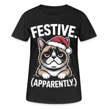 Ambiance festive de chat sombre et sombre de Noël - T-shirt respirant Femme - noir - Devant - AI Model Female 172 light (172cm)