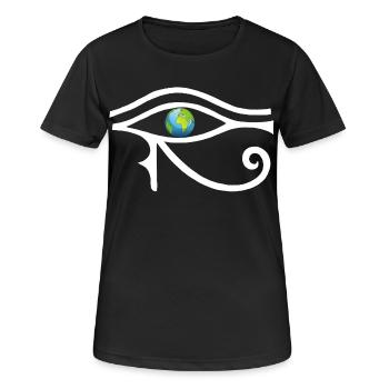 Ein weiterer Blick auf die Welt (weiß) - Frauen T-Shirt atmungsaktiv - Schwarz - Vorne - AI Model Female 172 light (172cm)