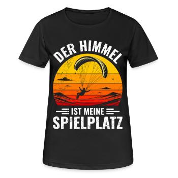 Paragliding THE SKY IS MY PLAYGROUND - Women's Breathable T-Shirt - black - Front - AI Model Female 172 light (172cm)