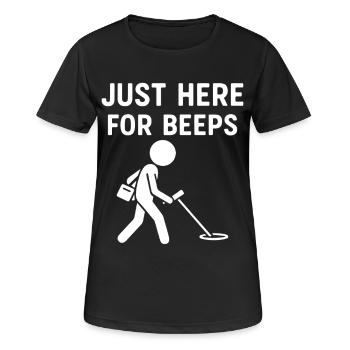 Just Here For Beeps Metal Detecting Fun - Women's Breathable T-Shirt - black - Front - AI Model Female 172 light (172cm)