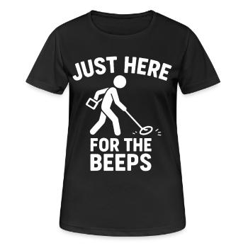 Just Here For The Beeps Metal Detecting Fun - Women's Breathable T-Shirt - black - Front - AI Model Female 172 light (172cm)
