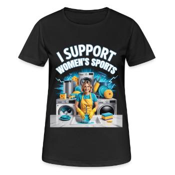 Je soutiens le bootleg inportable du sport féminin - T-shirt respirant Femme - noir - Devant - AI Model Female 172 light (172cm)