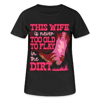 Épouse d’une mère fermière - T-shirt respirant Femme - noir - Devant - AI Model Female 172 light (172cm)