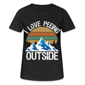 Ich liebe es, draußen beim Camping zu pinkeln, wandern - Frauen T-Shirt atmungsaktiv - Schwarz - Vorne - AI Model Female 172 light (172cm)