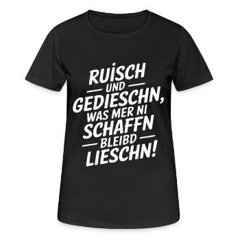 Dialecte saxon disant Saxe - T-shirt respirant Femme - noir - Devant - AI Model Female 172 light (172cm)