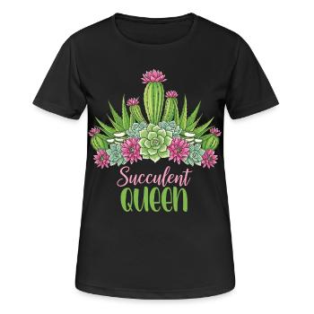 Plantes Succulentes Reine Cactus Femmes - T-shirt respirant Femme - noir - Devant - AI Model Female 172 light (172cm)