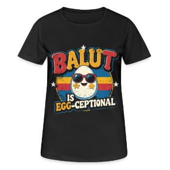Balut est une réceptionnelle aux œufs aux Philippines - T-shirt respirant Femme - noir - Devant - AI Model Female 172 light (172cm)