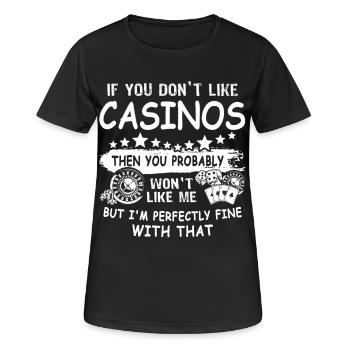 Casino - Frauen T-Shirt atmungsaktiv - Schwarz - Vorne - AI Model Female 172 light (172cm)