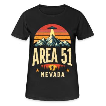 Zone 51 Nevada UFO rencontre Bigfoot - T-shirt respirant Femme - noir - Devant - AI Model Female 172 light (172cm)