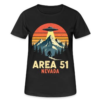 Zone 51 Nevada UFO rencontre Bigfoot - T-shirt respirant Femme - noir - Devant - AI Model Female 172 light (172cm)
