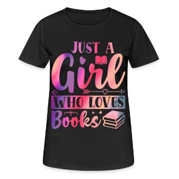 Just a girl who loves books - Women's Breathable T-Shirt - black - Front - AI Model Female 172 light (172cm)