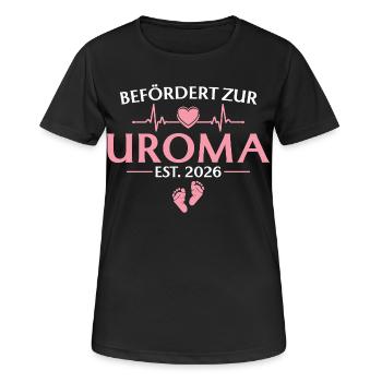 Befördert zur Uroma 2026 Babyparty - Frauen T-Shirt atmungsaktiv - Schwarz - Vorne - AI Model Female 172 light (172cm)