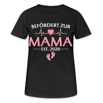 Befördert zur Mama 2026 - Babyparty - Frauen T-Shirt atmungsaktiv - Schwarz - Vorne - AI Model Female 172 light (172cm)