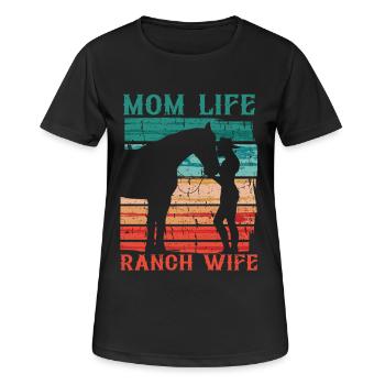 Wife of a farmer Mother - Women's Breathable T-Shirt - black - Front - AI Model Female 172 light (172cm)