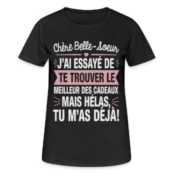 Schwägerin-Humor-Geschenkidee - Frauen T-Shirt atmungsaktiv - Schwarz - Vorne - AI Model Female 172 light (172cm)
