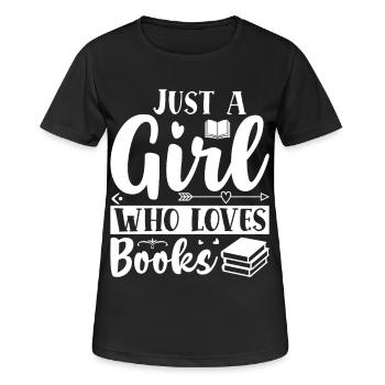 Just a girl who loves books - Women's Breathable T-Shirt - black - Front - AI Model Female 172 light (172cm)
