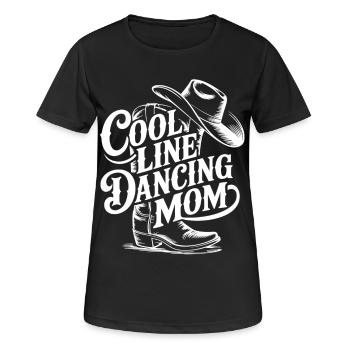 Line Dancing Mom Western Tee - Frauen T-Shirt atmungsaktiv - Schwarz - Vorne - AI Model Female 172 light (172cm)