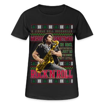 Jingle Bell Rockabilly Noël RHPS Eddie - T-shirt respirant Femme - noir - Devant - AI Model Female 172 light (172cm)