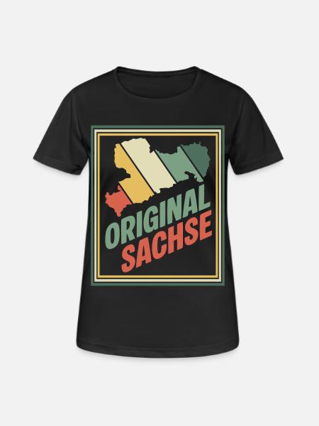 Original Saxony Retro Emblem - Women's Breathable T-Shirt - black