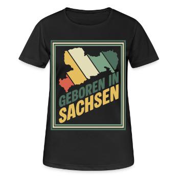 Né en Saxe - T-shirt respirant Femme - noir - Devant - AI Model Female 172 light (172cm)