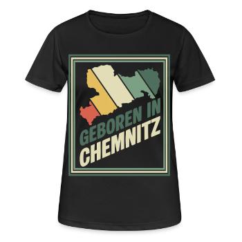 Born in Chemnitz Vintage Signet - Women's Breathable T-Shirt - black - Front - AI Model Female 172 light (172cm)