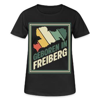 Né à Freiberg - T-shirt respirant Femme - noir - Devant - AI Model Female 172 light (172cm)