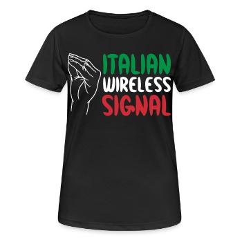 Signal sans fil italien Wi-Fi italien - T-shirt respirant Femme - noir - Devant - AI Model Female 172 light (172cm)