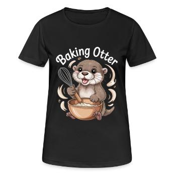 Otter Humor - Frauen T-Shirt atmungsaktiv - Schwarz - Vorne - AI Model Female 172 light (172cm)