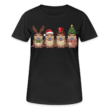 Lumières de Noël scinques à langue bleue - T-shirt respirant Femme - noir - Devant - AI Model Female 172 light (172cm)