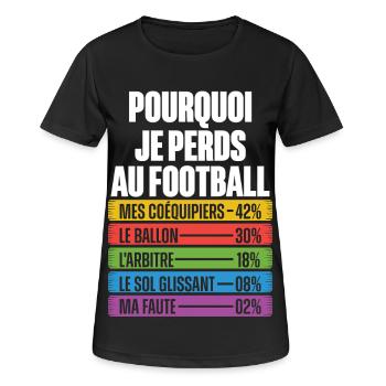 Lustige Gründe, den Humor zu verlieren Footballtrainer - Frauen T-Shirt atmungsaktiv - Schwarz - Vorne - AI Model Female 172 light (172cm)
