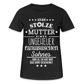Fière Mère Cadeau de Noël Maman d’anniversaire - T-shirt respirant Femme - noir - Devant - AI Model Female 172 light (172cm)