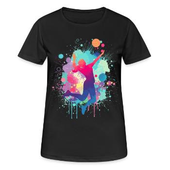 Volleyballerin, Volleyball, Volleyballspielerin - Frauen T-Shirt atmungsaktiv - Schwarz - Vorne - AI Model Female 172 light (172cm)