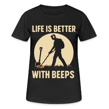 Life Is Better With Beeps Metal Detecting Treasure - Women's Breathable T-Shirt - black - Front - AI Model Female 172 light (172cm)