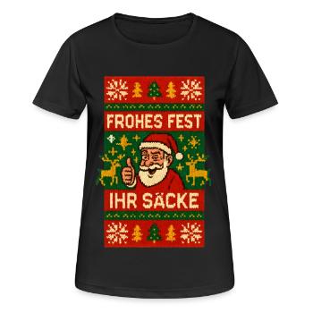 Frohes Fest Ihr Säcke - Frauen T-Shirt atmungsaktiv - Schwarz - Vorne - AI Model Female 172 light (172cm)