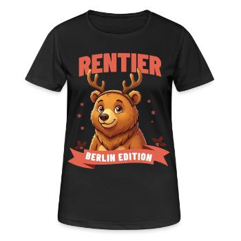 Berliner Bär Weihnachten Rentier - Frauen T-Shirt atmungsaktiv - Schwarz - Vorne - AI Model Female 172 light (172cm)