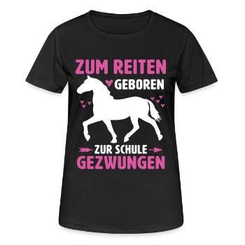 Born to ride, forced to school, horses - Women's Breathable T-Shirt - black - Front - AI Model Female 172 light (172cm)