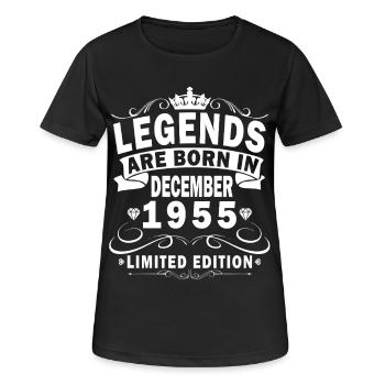 Décembre 1955 Décembre 1955 Décembre - T-shirt respirant Femme - noir - Devant - AI Model Female 172 light (172cm)