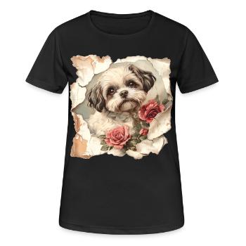 Shih Tzu - T-shirt respirant Femme - noir - Devant - AI Model Female 172 light (172cm)