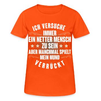 Gros tumulte - T-shirt respirant Femme - orange néon - Devant - AI Model Female 172 dark (172cm)