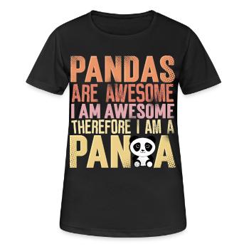 Panda - Frauen T-Shirt atmungsaktiv - Schwarz - Vorne - AI Model Female 172 light (172cm)